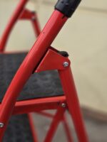 نردبان آپارتمانی سهند نیک ۴ پله کفه پهن قرمز سفید نقره ای - تولید تبریز