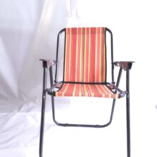صندلی کمپینگ تاشو سهند نیک با پشتی و پارچه راه‌راه رنگی - تولید تبریز