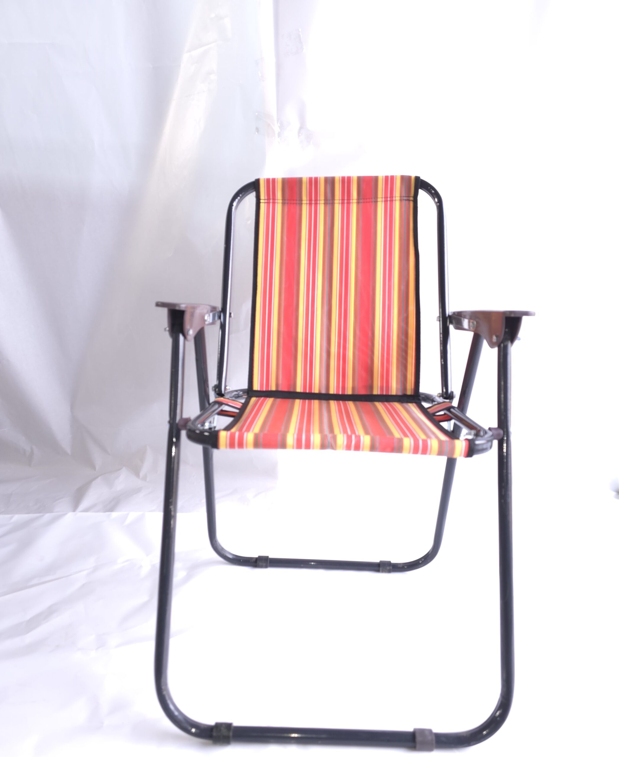 صندلی کمپینگ تاشو سهند نیک با پشتی و پارچه راه‌راه رنگی - تولید تبریز