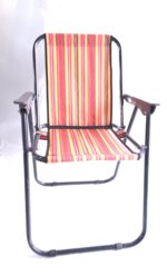 صندلی کمپینگ تاشو سهند نیک با پشتی و پارچه راه‌راه رنگی - تولید تبریز