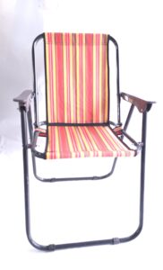 صندلی کمپینگ تاشو سهند نیک با پشتی و پارچه راه‌راه رنگی - تولید تبریز