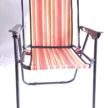 صندلی کمپینگ تاشو سهند نیک با پشتی و پارچه راه‌راه رنگی - تولید تبریز