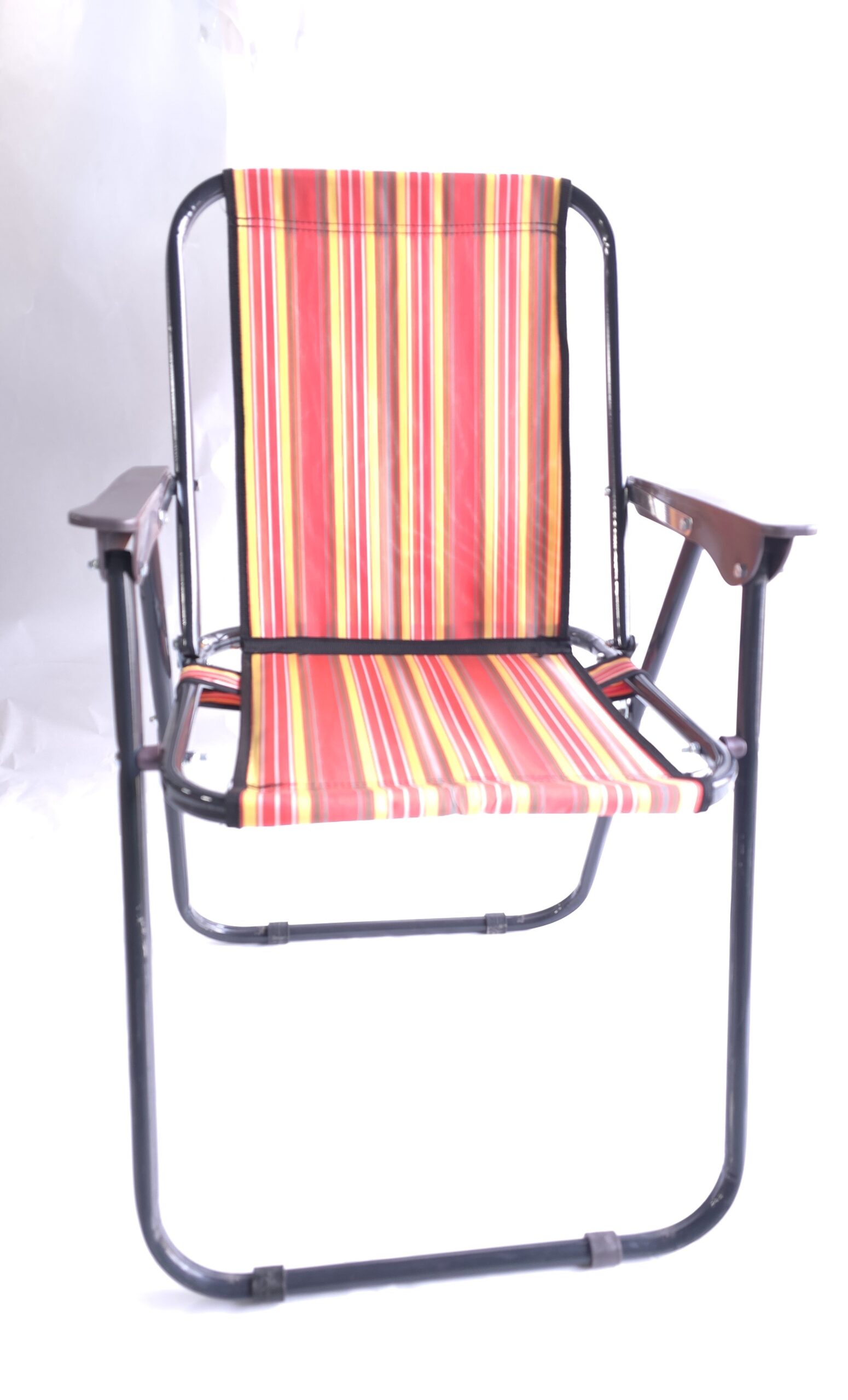 صندلی کمپینگ تاشو سهند نیک با پشتی و پارچه راه‌راه رنگی - تولید تبریز