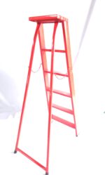 نردبان پروفیلی دوطرفه سهند نیک ۶ پله قرمز سفید نقره ای - تولید تبریز