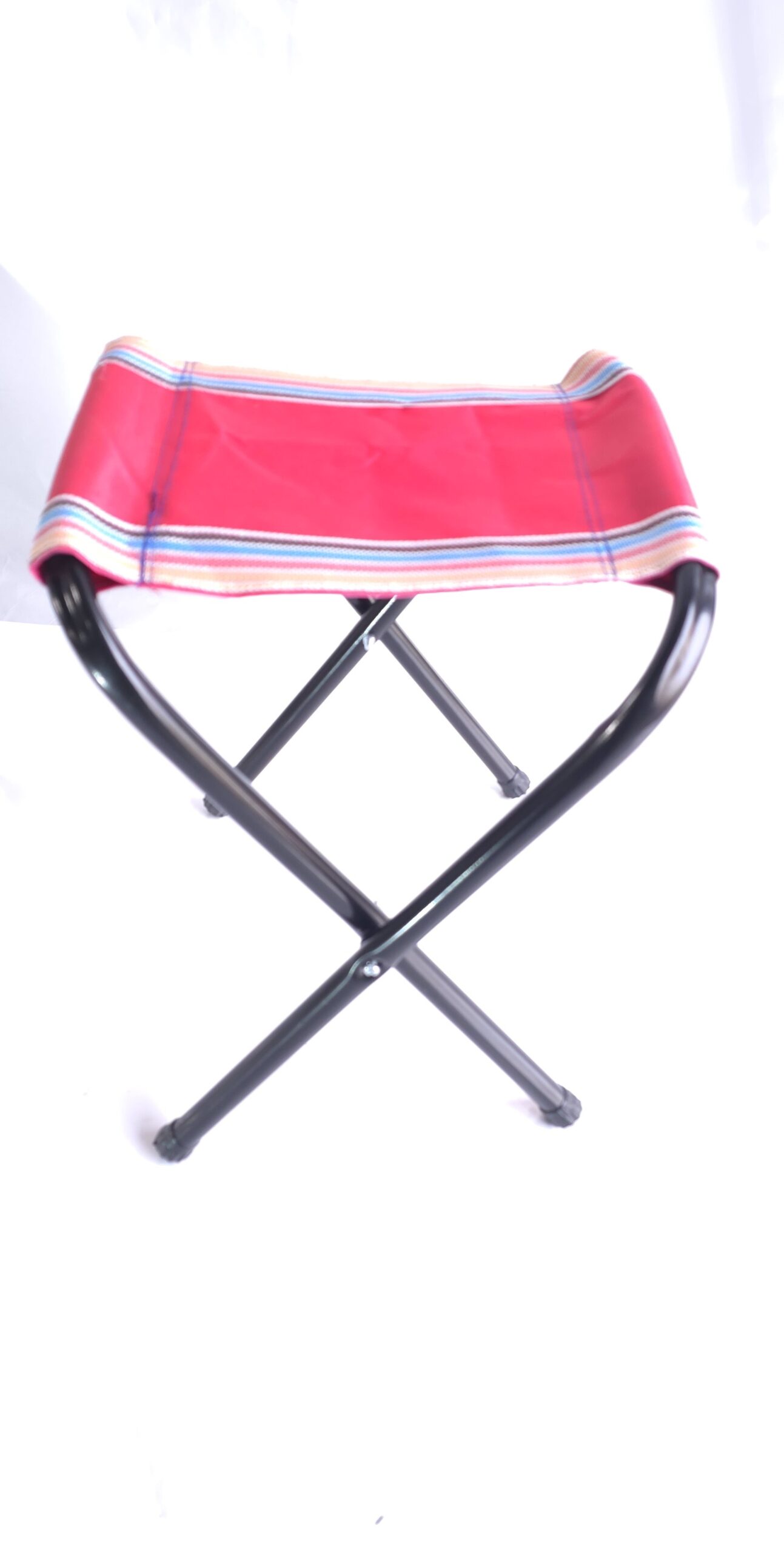 چهارپایه تاشو کمپینگ سهند نیک بدون پشتی پارچه راه‌راه رنگی - تولید تبریز